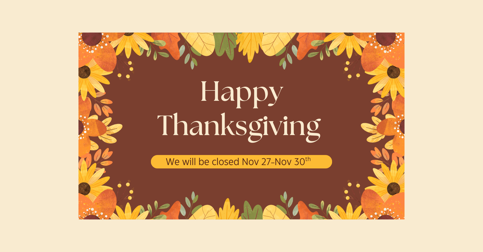 The Floor Factory will be closed Nov 27th - Nov 30th for Thanksgiving! 